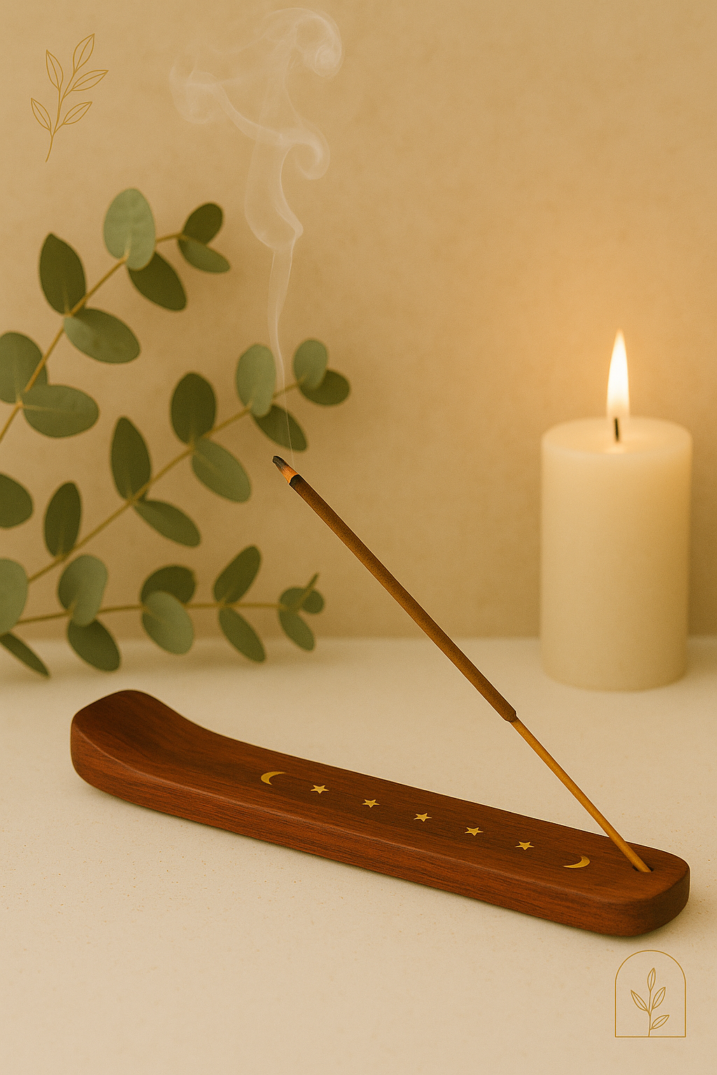 Tabla quemar incienso madera